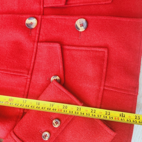 Sundance Coat Womens Sz 14 Rust Red Wool Blend Button Up Utility Military Jacket - Picture 7 of 10